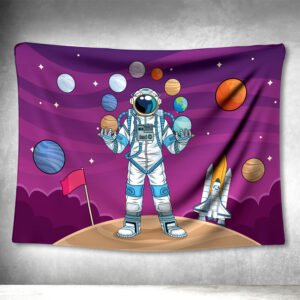 بک دراپ ساده کودکانه طرح فضانورد کد 560-1-663